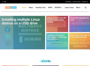 How fosslinux.com looks like on a tablet such as an iPad.
