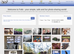 How fotki.com looks like on a tablet such as an iPad.