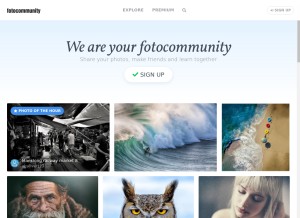 How fotocommunity.com looks like on a tablet such as an iPad.