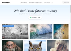 How fotocommunity.de looks like on a tablet such as an iPad.