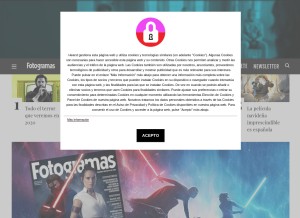 How fotogramas.es looks like on a tablet such as an iPad.