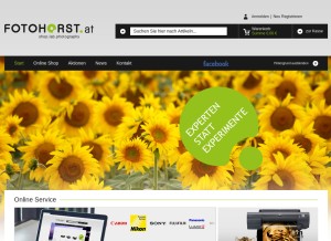 How fotohorst.at looks like on a tablet such as an iPad.