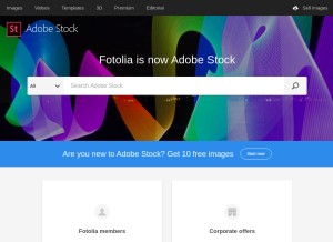 How fotolia.com looks like on a tablet such as an iPad.