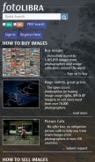 How fotolibra.com looks like on a mobile device such as an iPhone.