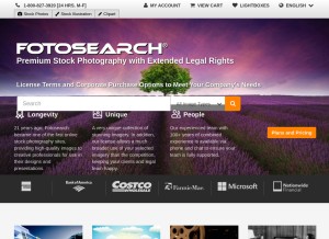 How fotosearch.com looks like on a tablet such as an iPad.