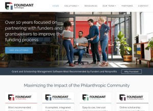 How foundant.com looks like on a tablet such as an iPad.