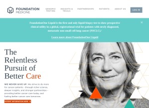 How foundationmedicine.com looks like on a tablet such as an iPad.