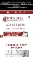 How foundersfamilymedicine.com looks like on a mobile device such as an iPhone.