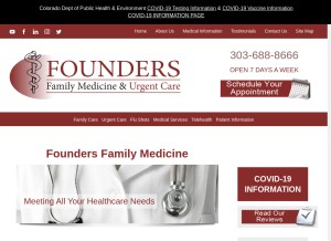 How foundersfamilymedicine.com looks like on a tablet such as an iPad.