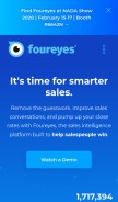 How foureyes.io looks like on a mobile device such as an iPhone.