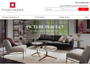 How fourhands.com looks like on a tablet such as an iPad.