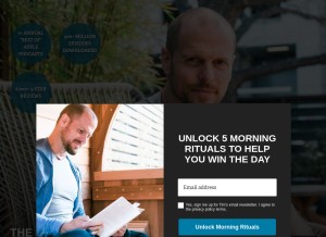 How fourhourworkweek.com looks like on a tablet such as an iPad.