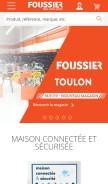 How foussier.fr looks like on a mobile device such as an iPhone.