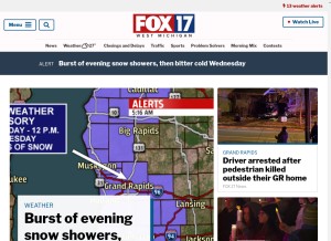 How fox17online.com looks like on a tablet such as an iPad.