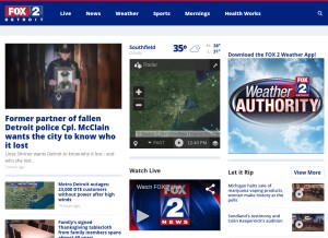 How fox2detroit.com looks like on a tablet such as an iPad.