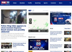 How fox35orlando.com looks like on a tablet such as an iPad.