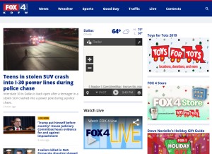 How fox4news.com looks like on a tablet such as an iPad.