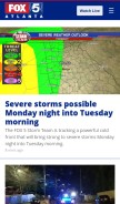 How fox5atlanta.com looks like on a mobile device such as an iPhone.
