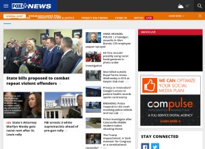 How foxbaltimore.com looks like on a tablet such as an iPad.