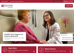 How foxchase.org looks like on a tablet such as an iPad.