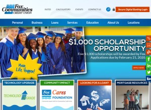 How foxcu.org looks like on a tablet such as an iPad.