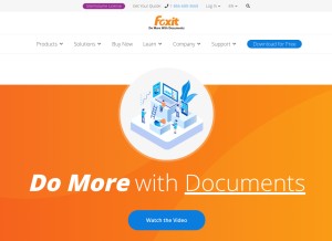How foxitsoftware.com looks like on a tablet such as an iPad.
