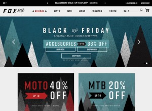 How foxracing.com looks like on a tablet such as an iPad.