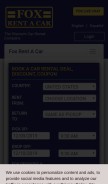 How foxrentacar.com looks like on a mobile device such as an iPhone.