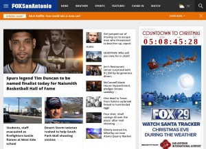 How foxsanantonio.com looks like on a tablet such as an iPad.