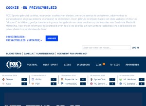 How foxsports.nl looks like on a tablet such as an iPad.