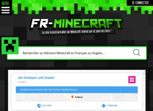 How fr-minecraft.net looks like on a tablet such as an iPad.