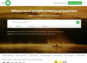 How fr.411.ca looks like on a tablet such as an iPad.