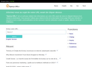 How fr.preview-urls.com looks like on a tablet such as an iPad.