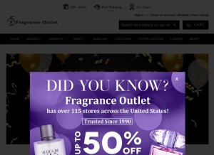 How fragranceoutlet.com looks like on a tablet such as an iPad.