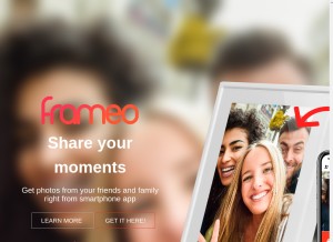 How frameo.net looks like on a tablet such as an iPad.