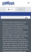 How framepool.com looks like on a mobile device such as an iPhone.