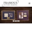 How framouspictureframing.com looks like on a mobile device such as an iPhone.