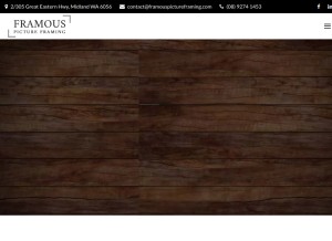 How framouspictureframing.com looks like on a tablet such as an iPad.