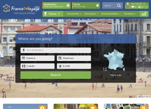 How france-voyage.com looks like on a tablet such as an iPad.