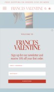How francesvalentine.com looks like on a mobile device such as an iPhone.