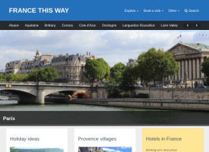 How francethisway.com looks like on a tablet such as an iPad.