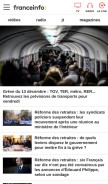 How francetvinfo.fr looks like on a mobile device such as an iPhone.