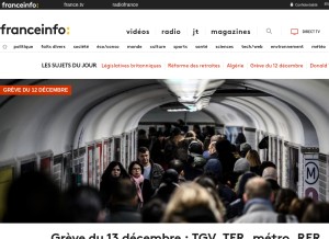 How francetvinfo.fr looks like on a tablet such as an iPad.