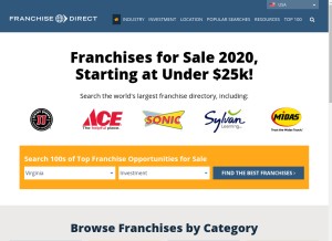 How franchisedirect.com looks like on a tablet such as an iPad.