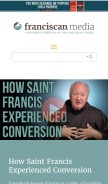 How franciscanmedia.org looks like on a mobile device such as an iPhone.