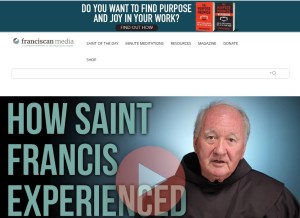 How franciscanmedia.org looks like on a tablet such as an iPad.