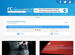 How francoischarron.com looks like on a tablet such as an iPad.