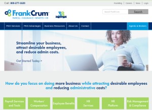 How frankcrum.com looks like on a tablet such as an iPad.
