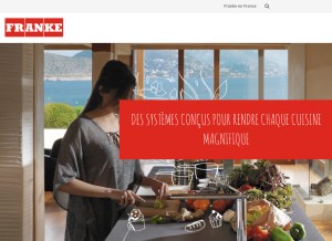 How franke.com looks like on a tablet such as an iPad.