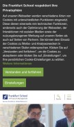 How frankfurt-school.de looks like on a mobile device such as an iPhone.